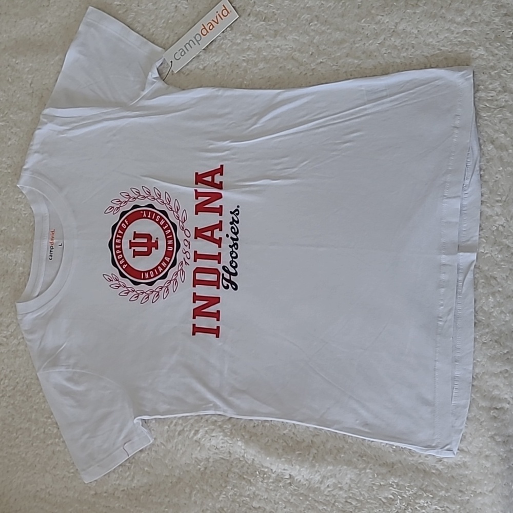 NEW IU Indiana Hoosiers T-shirt Cotton Sh Slve Tee University Property Womens Lg - Picture 2 of 8